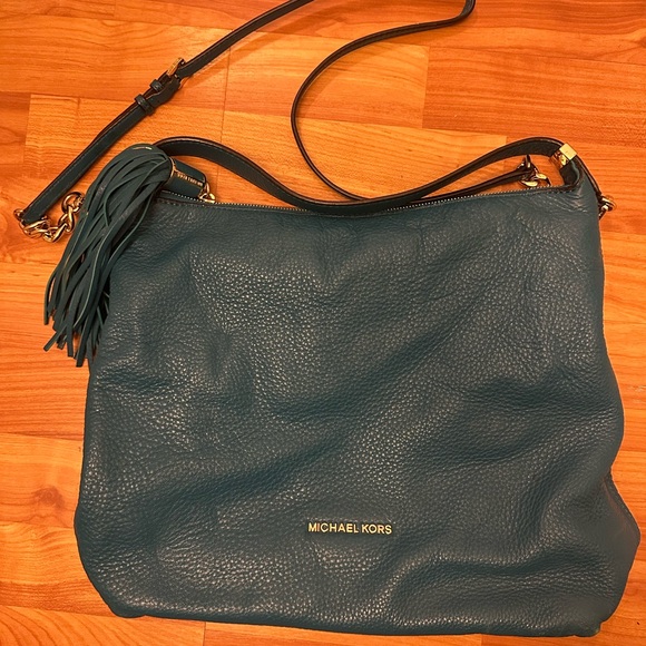 Michael Kors Handbags - Michael Kors Blue Leather Shoulder Bag